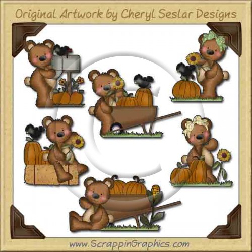 Raggedy Bears Happy Fall Graphics Clip Art Download