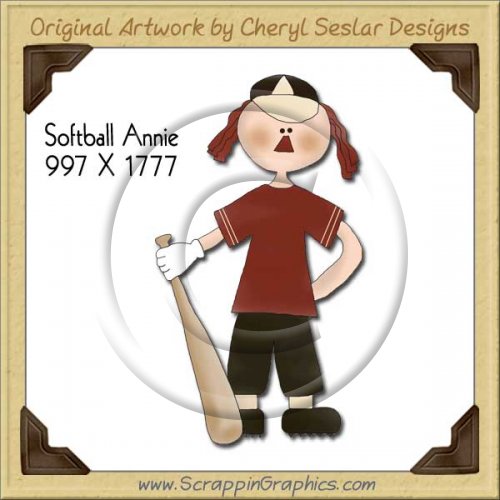 Softball Annie Single Graphics Clip Art Download