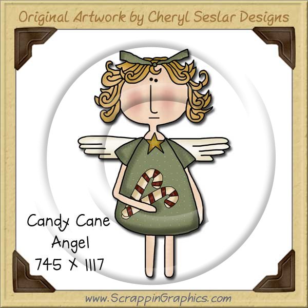Candy Cane Angel Single Graphics Clip Art Download - Click Image to Close