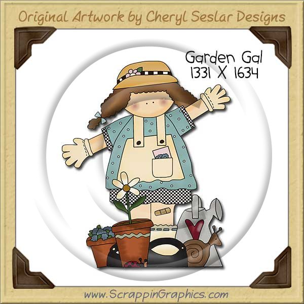 Garden Gal Single Clip Art Graphic Download - Click Image to Close