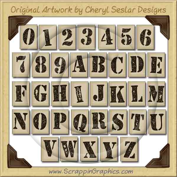 Stencil Alphabet Collection Graphics Clip Art Download - Click Image to Close