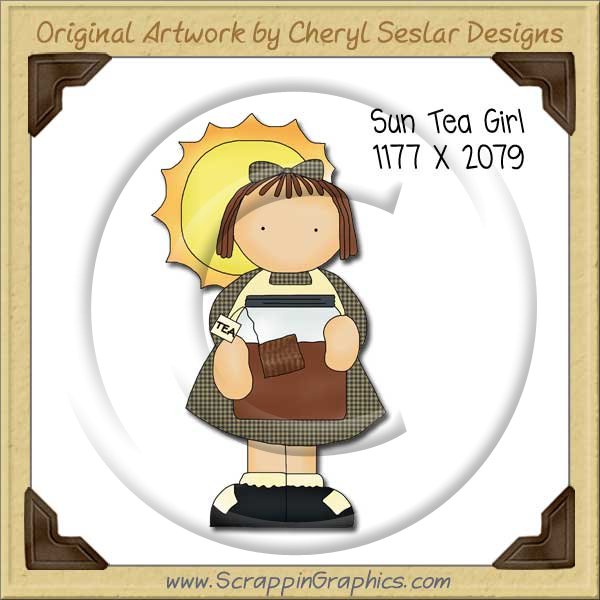 Sun Tea Girl Single Graphics Clip Art Download - Click Image to Close