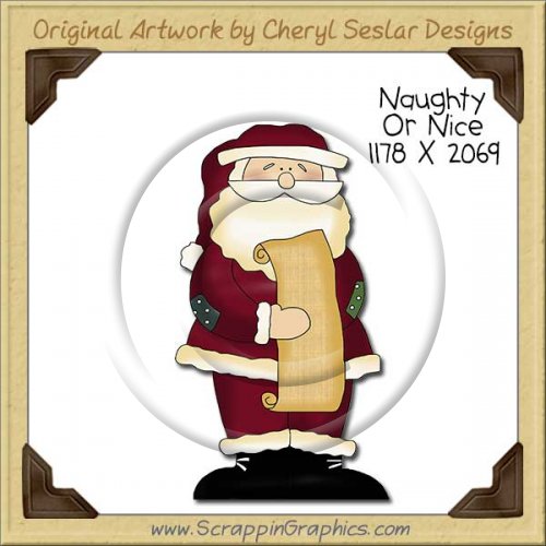 Naughty Or Nice Single Clip Art Graphic Download