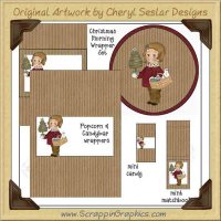 Christmas Sweetie Wrapper Set Printable Craft Collection Graphic
