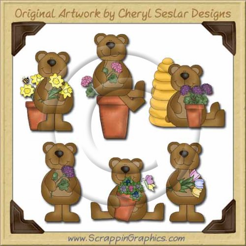 Bloomin' Bears Graphics Clip Art Download