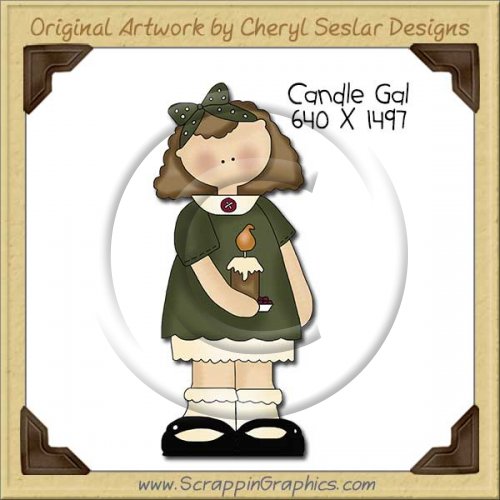 Candle Gal Single Clip Art Graphic Download
