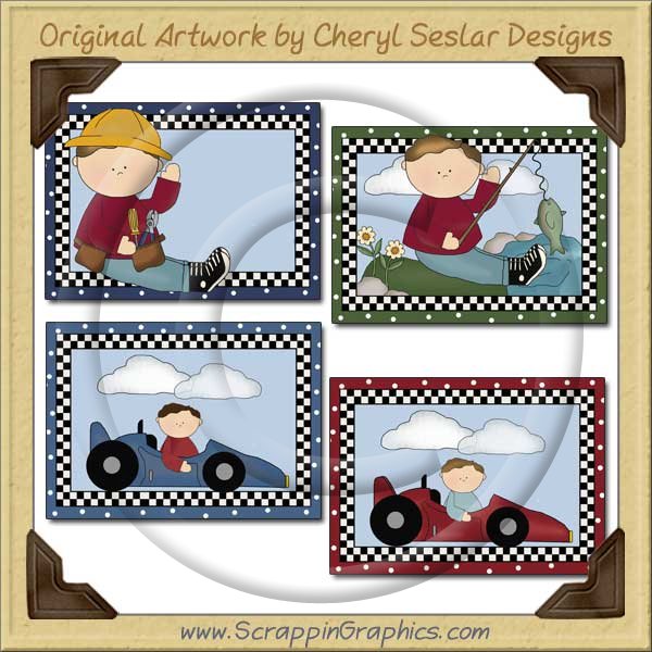 Little Boy Sampler Card Collection Printable Craft Download - Click Image to Close