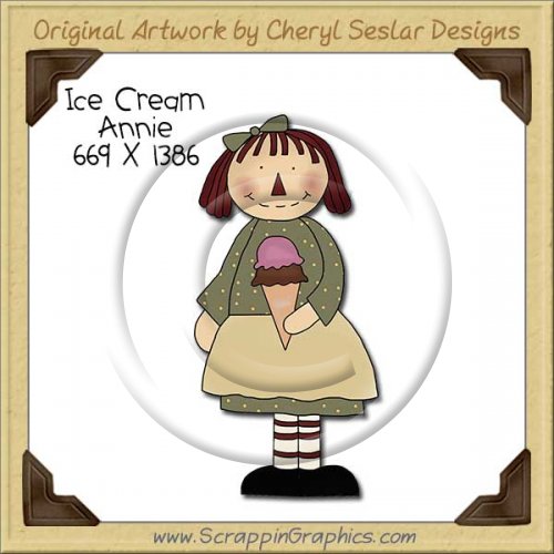 Ice Cream Annie Single Clip Art Graphic Download