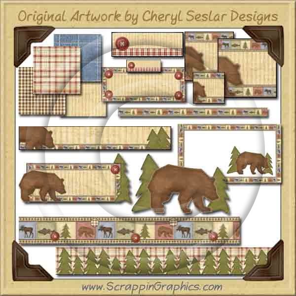 Woodland Bear Web Set Graphics Clip Art Download - Click Image to Close