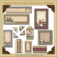 Winter Play Journaling Delights Digital Scrapbooking Graphics Clip Art Download