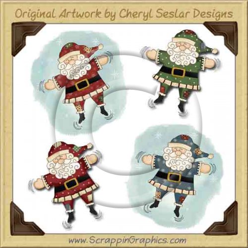 Santa Snow Angels Limited Pro Graphics Clip Art Download