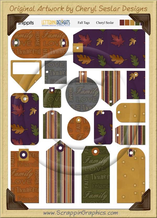 Fall Snippets Journaling Tags - Click Image to Close