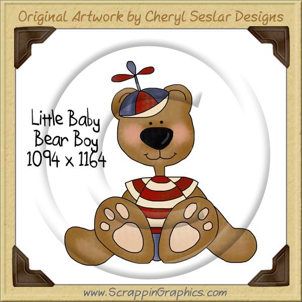 Little Baby Bear Boy Single Graphics Clip Art Download - Click Image to Close