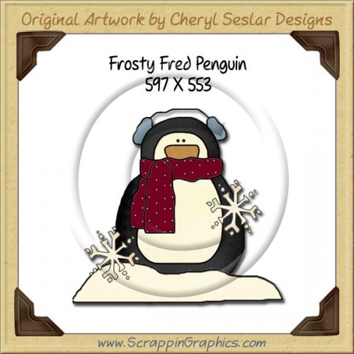 Frosty Fred Penguin Single Graphics Clip Art Download