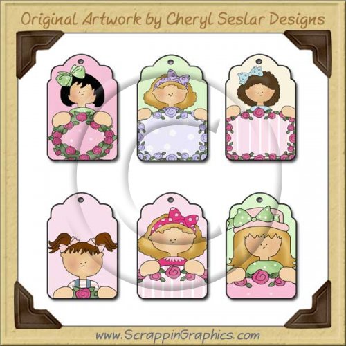 Bow Girl Tags Collection Printable Craft Download