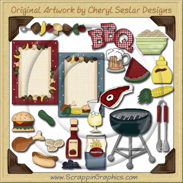Barbeque Elements Collection Graphics Clip Art Download - Click Image to Close