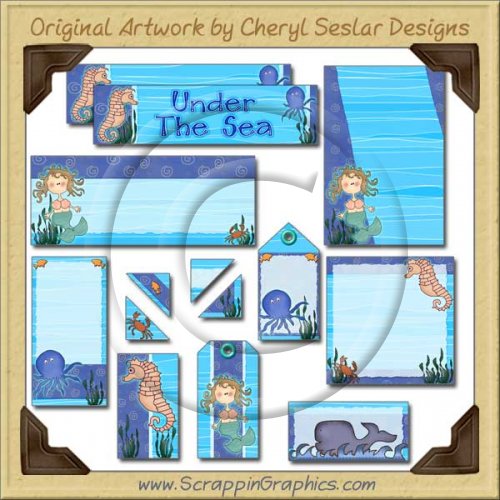 Sea Animals Journaling Delights Digital Scrapbooking Graphics Clip Art Download