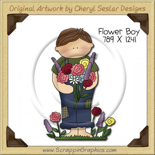 Flower Boy Single Clip Art Graphic Download