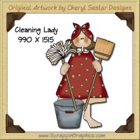 Cleaning Lady Single Graphics Clip Art Download