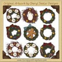 Christmas Wreaths Graphics Clip Art Download