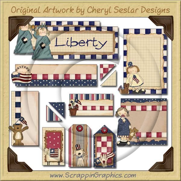 Land Of Liberty Journaling Delights Digital Scrapbooking Graphics Clip Art Download - Click Image to Close