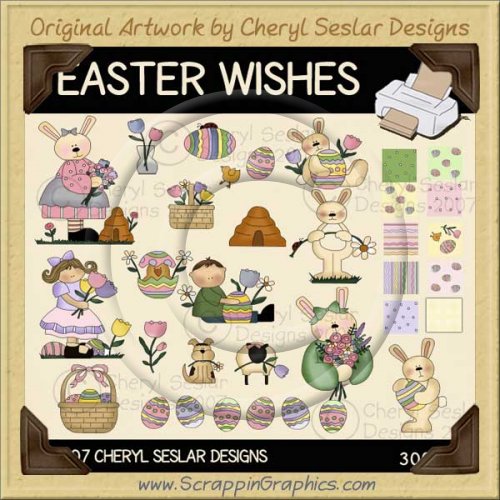 Easter Wishes Clip Art Graphics Collection
