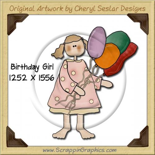 Birthday Girl Single Graphics Clip Art Download