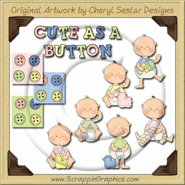 Cute As A Button Collection Graphics Clip Art Download - Click Image to Close