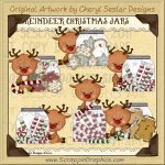 Reindeer Christmas Jars Limited Pro Clip Art Graphics