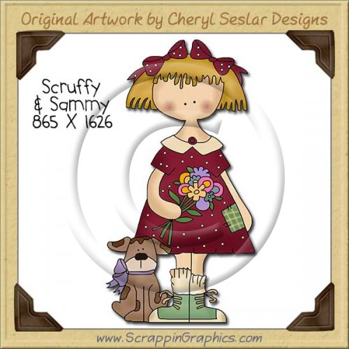Scruffy & Sammy Single Clip Art Graphic Download