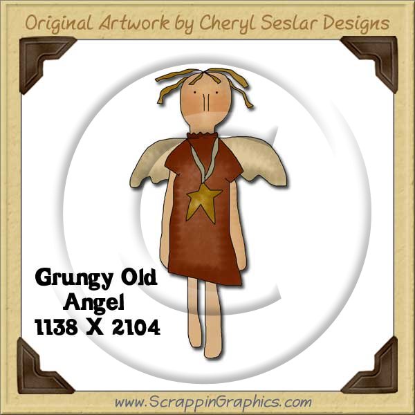 Grungy Old Angel Single Graphics Clip Art Download - Click Image to Close