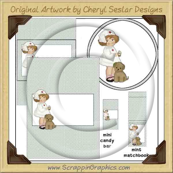 Nurse Sweetie Wrapper Set Printable Craft Collection Graphics Cl - Click Image to Close