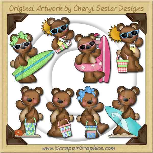 Raggedy Bears Fun In the Sun Graphics Clip Art Download - Click Image to Close