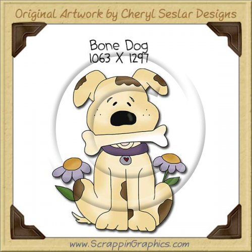 Bone Dog Single Clip Art Graphic Download