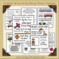 Reseller - Boy Talk Sentiments Transparency Sheets Clip Art Graphics