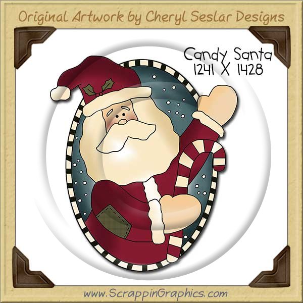 Candy Santa Single Clip Art Graphic Download - Click Image to Close