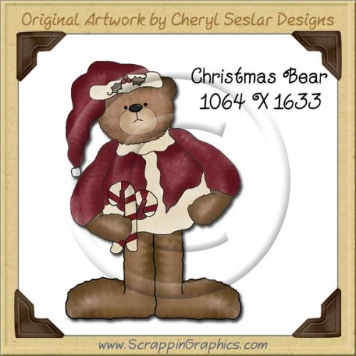 Christmas Bear Single Graphics Clip Art Download