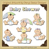 Sweet Baby Baby Shower Limited Pro Clip Art Graphics