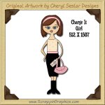 Charge It Girl Single Graphics Clip Art Download