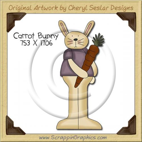 Carrot Bunny Single Clip Art Graphic Download