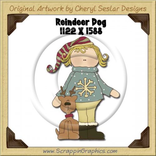 Reindeer Dog Single Graphics Clip Art Download