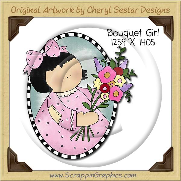 Bouquet Girl Single Clip Art Graphic Download - Click Image to Close