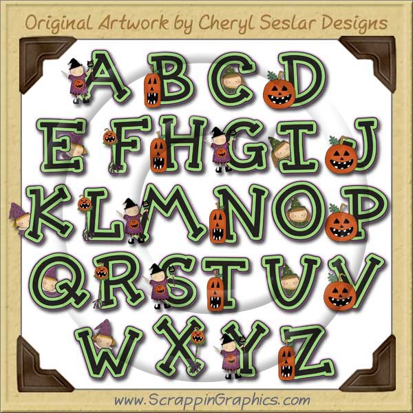 Little Witches Alphabet & Numbers Clip Art Download - Click Image to Close