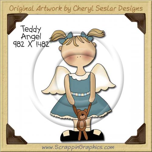 Teddy Angel Single Clip Art Graphic Download