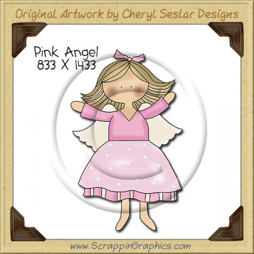 Pink Angel Single Clip Art Graphic Download