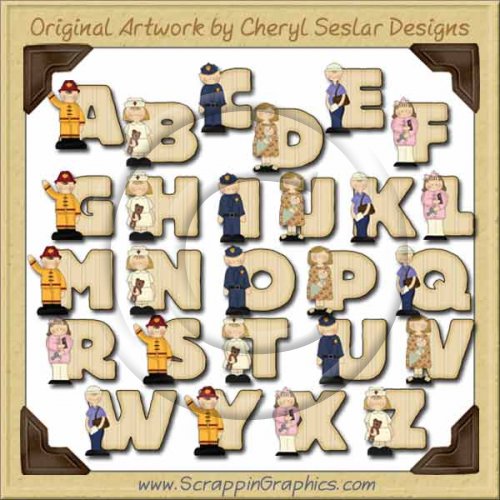 All Grown Up Alphabet & Numbers Clip Art Graphics