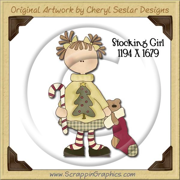 Stocking Girl Single Graphics Clip Art Download - Click Image to Close