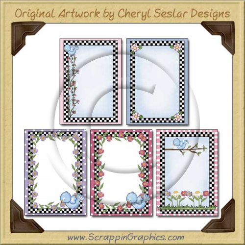 Pretty Flower Card Frames Sampler Card Printable Download