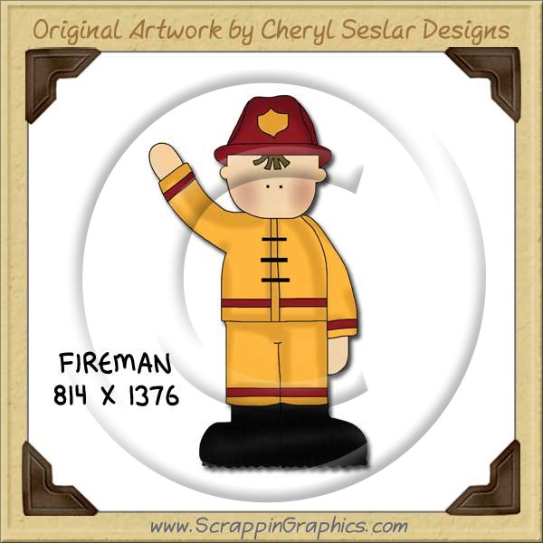 Fireman Single Graphics Clip Art Download - Click Image to Close