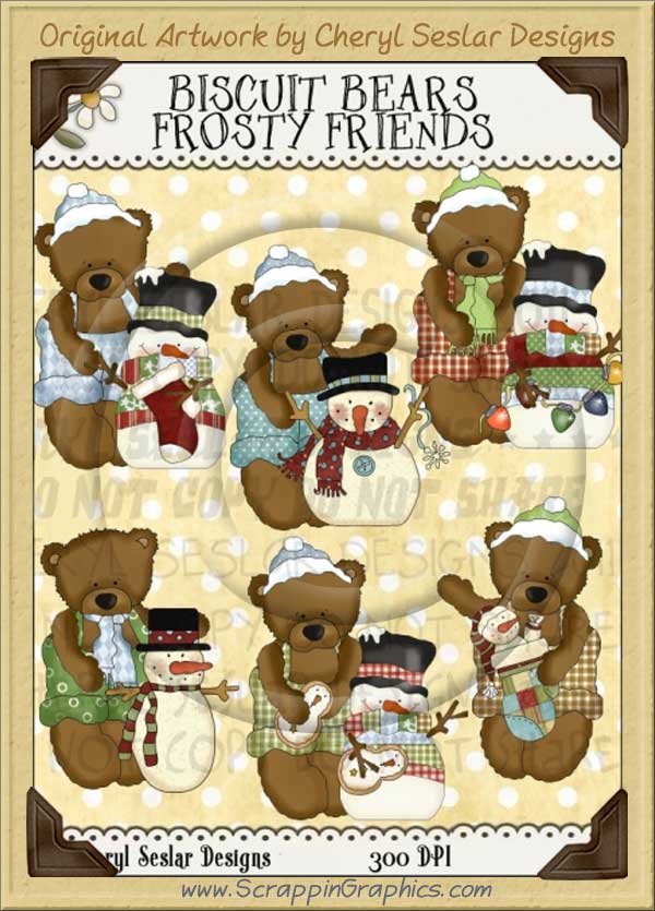 Biscuit Bear's Frosty Friends Limited Pro Clip Art Graphics - Click Image to Close